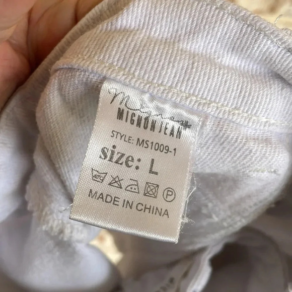 Mignon Jean White Button Up Denim Mini Skirt - Picture 7 of 8